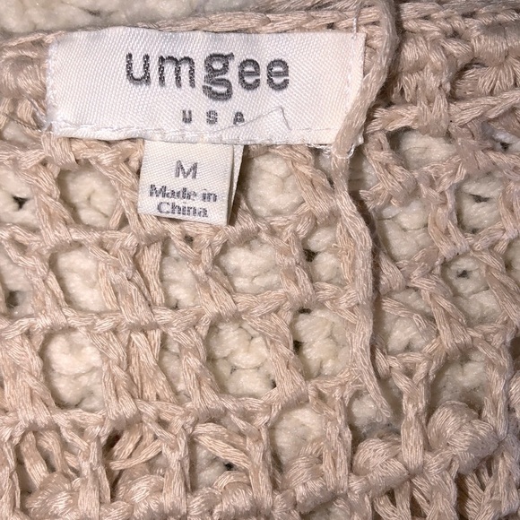 Umgee size medium tan crochet knit boho cardigan - Picture 6 of 6